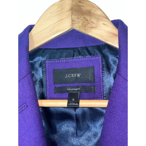 J.Crew Womens Schoolboy Career Blazer Size 0 Purple Wool - Picture 6 of 10